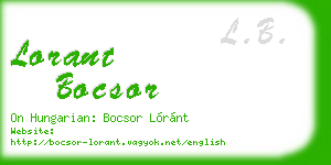lorant bocsor business card